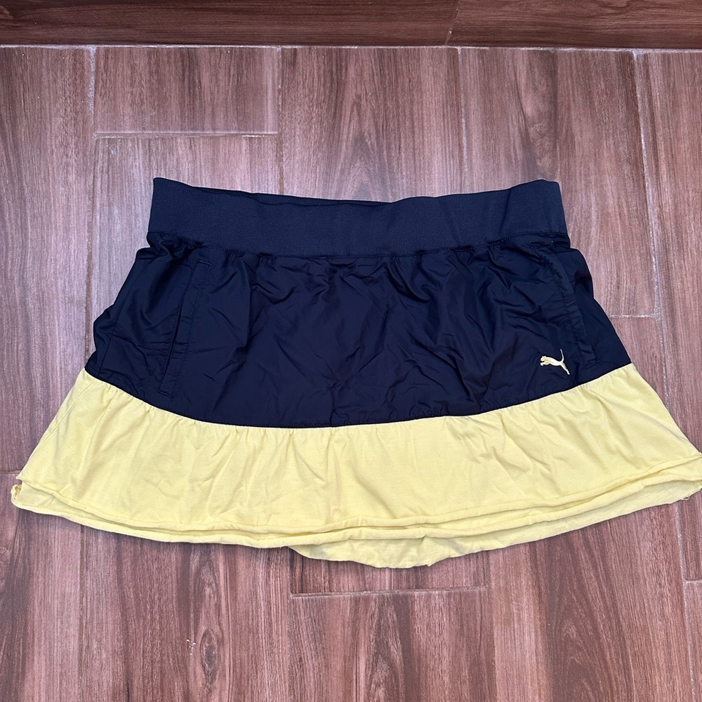 Puma Dark Blue and Light Yellow Skirt - Tennis or Pickle Ball skirt